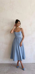 Abito Midi Svasato "Flora" – Eleganza Minimal